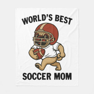WORLD'S BEST SOCCER MOM - PUG PLAYER FLEECE BLANKET