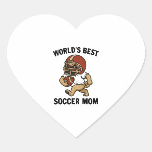WORLD'S BEST SOCCER MOM - PUG PLAYER HEART STICKER