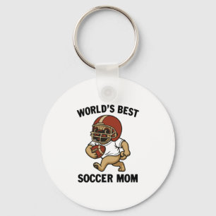 WORLD'S BEST SOCCER MOM - PUG PLAYER KEY RING