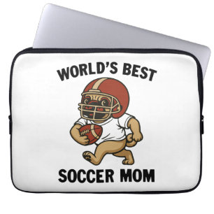 WORLD'S BEST SOCCER MOM - PUG PLAYER LAPTOP SLEEVE