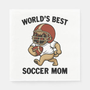 WORLD'S BEST SOCCER MOM - PUG PLAYER NAPKIN