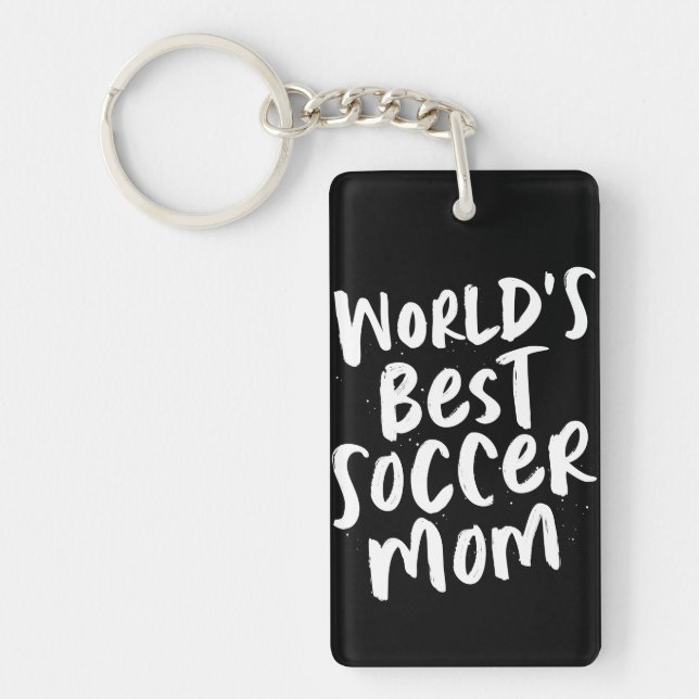 World's best soccer mum trendy photo key ring (Front)
