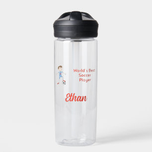 World's Best Soccer Player Personalised with Name Water Bottle