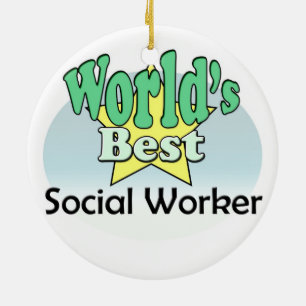 World's best Social Worker Ceramic Tree Decoration