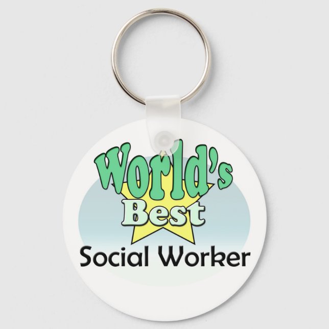 World's Best Social Worker Key Ring (Front)