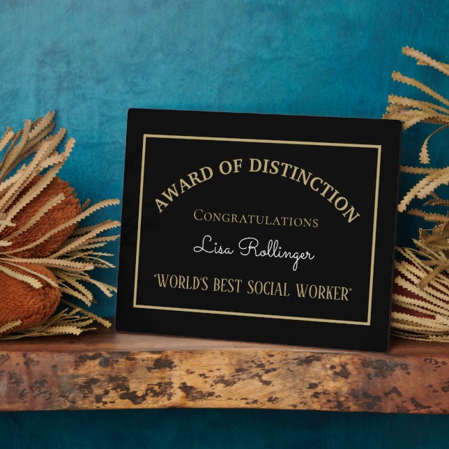 World's Best Social Worker  Plaque (Side)