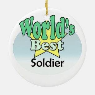 World's best Soldier Ceramic Tree Decoration