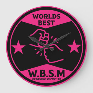 WORLDS BEST STEP MOTHER LARGE CLOCK
