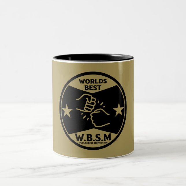 WORLDS BEST STEP MOTHER Two-Tone COFFEE MUG (Center)