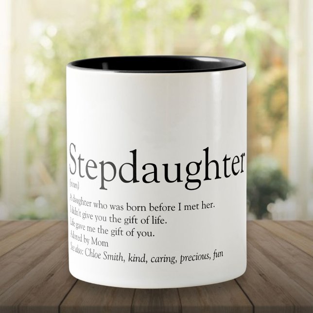 World's Best Stepdaughter Definition Fun Modern Two-Tone Coffee Mug (World's Best Stepdaughter Definition Fun Modern Two-Tone Coffee Mug)