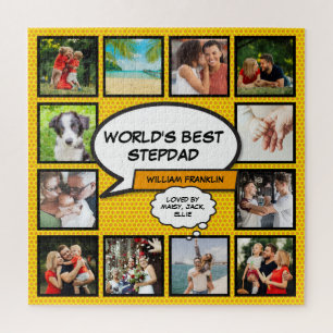 World's Best Stepfather Stepdad 12 Photo Comic Fun Jigsaw Puzzle