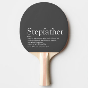World's Best Stepfather Stepdad Definition Grey Ping Pong Paddle