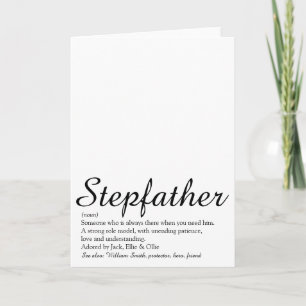 World's Best Stepfather, Stepdad Definition Script Card