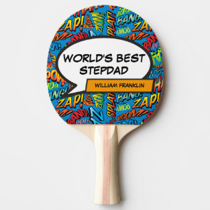 World's Best Stepfather Stepdad Funny Cool Modern Ping Pong Paddle