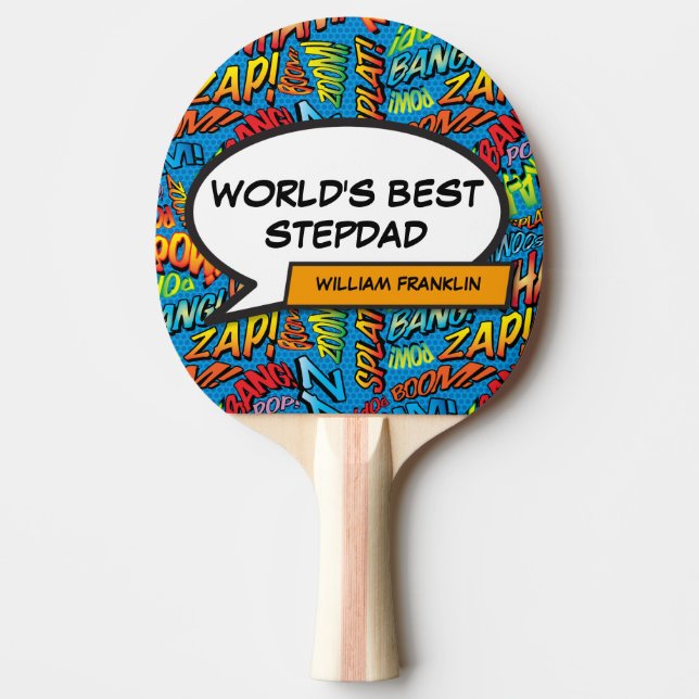 World's Best Stepfather Stepdad Funny Cool Modern Ping Pong Paddle (Front)