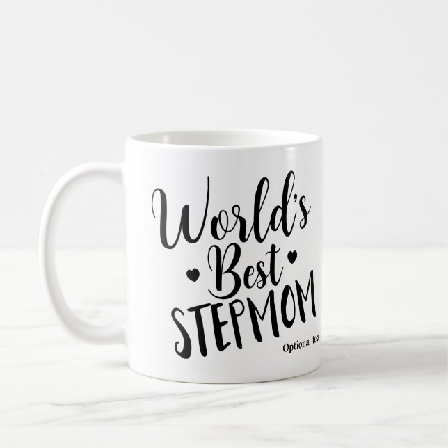 WORLD'S BEST STEPMOM Birthday Personalised Custom Coffee Mug (Left)
