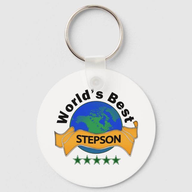 World's Best Stepson Key Ring (Front)
