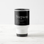 World's Best Stepson Modern Fun Definition  Travel Mug<br><div class="desc">Personalise for your special stepson to create a unique gift. A perfect way to show him how amazing he is every day. You can even customise the background to their favourite colour. Designed by Thisisnotme©</div>