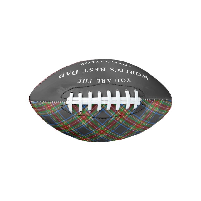 World's Best Stewart Black Scottish Tartan Plaid Football (Front)