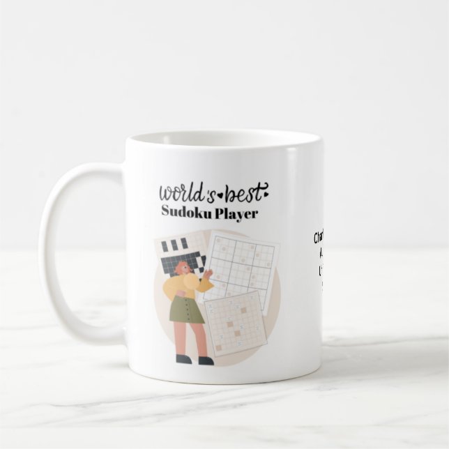 World's Best Sudoku Player Female Personalised Coffee Mug (Left)