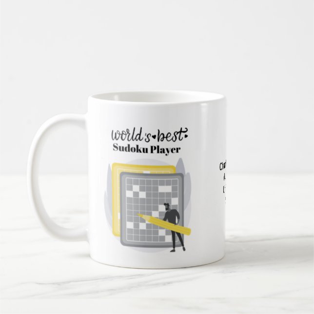 World's Best Sudoku Player male Personalised Coffee Mug (Left)