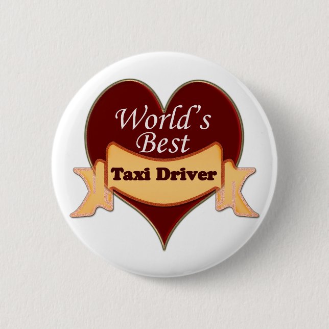 World's Best Taxi Driver 6 Cm Round Badge (Front)