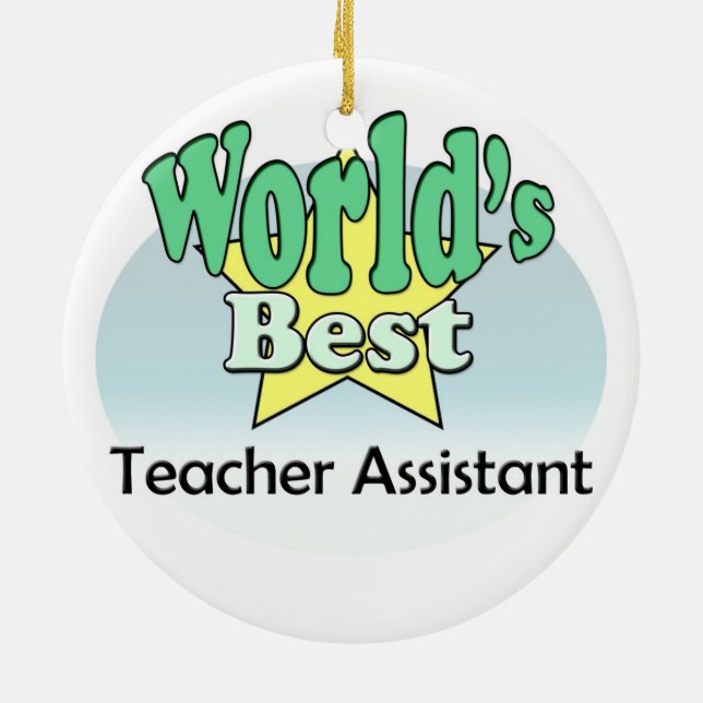 World's best Teacher Assistant Ceramic Tree Decoration (Back)