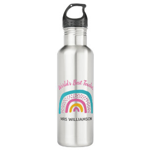 World's Best Teacher Bright Rainbow 710 Ml Water Bottle