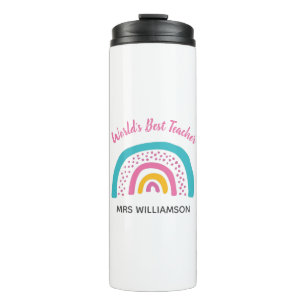 World's Best Teacher Bright Rainbow Stainless Stee Thermal Tumbler