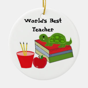 World's Best Teacher Ceramic Ornament