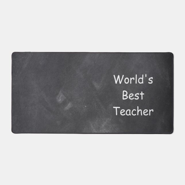 World's Best Teacher Chalkboard Class Decoration Desk Mat (Front)