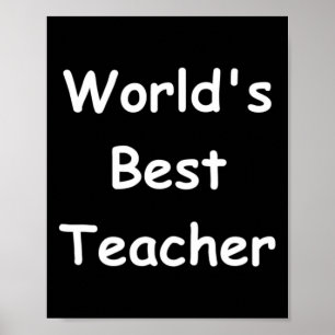 World's Best Teacher Chalkboard Design For Men Wom Poster