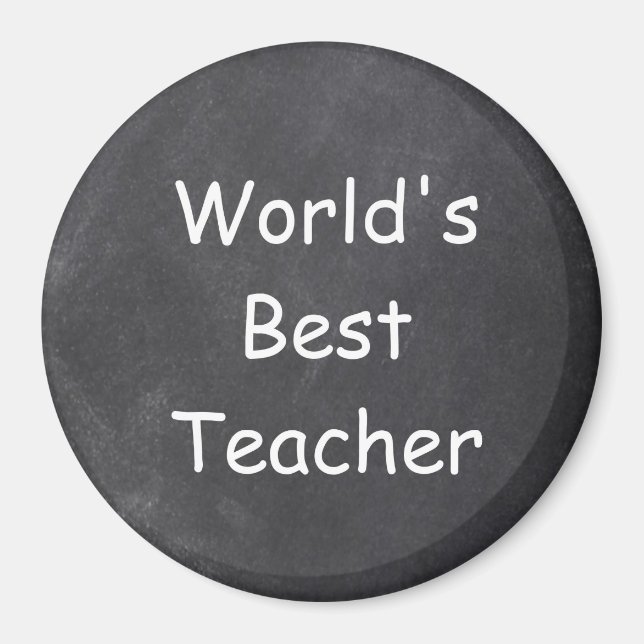 World's Best Teacher Chalkboard Design Gift Idea Magnet (Front)