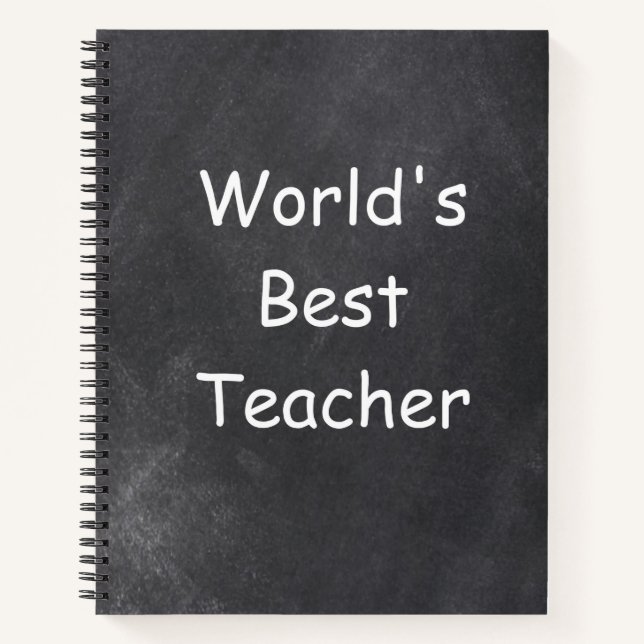 World's Best Teacher Chalkboard Design Gift Idea Notebook (Front)