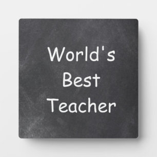 World's Best Teacher Chalkboard Design Gift Idea Plaque