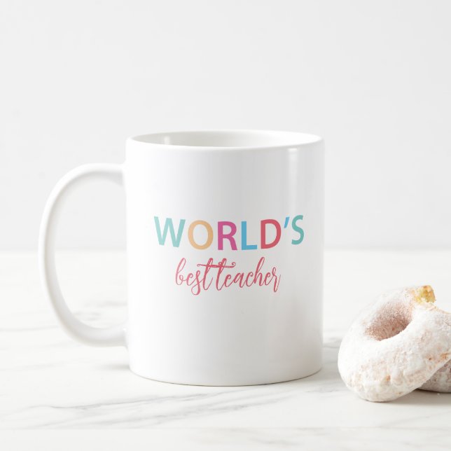 World's Best Teacher Colourful Mug (With Donut)