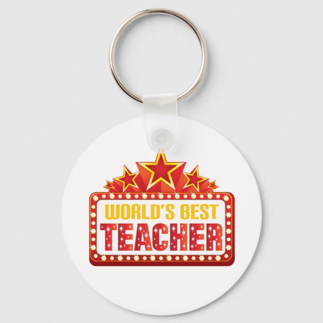 Worlds Best Teacher Gift Key Ring (Front)