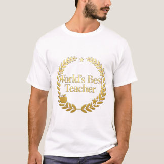 World's Best Teacher Gold Laurel Wreath Wall Clock T-Shirt