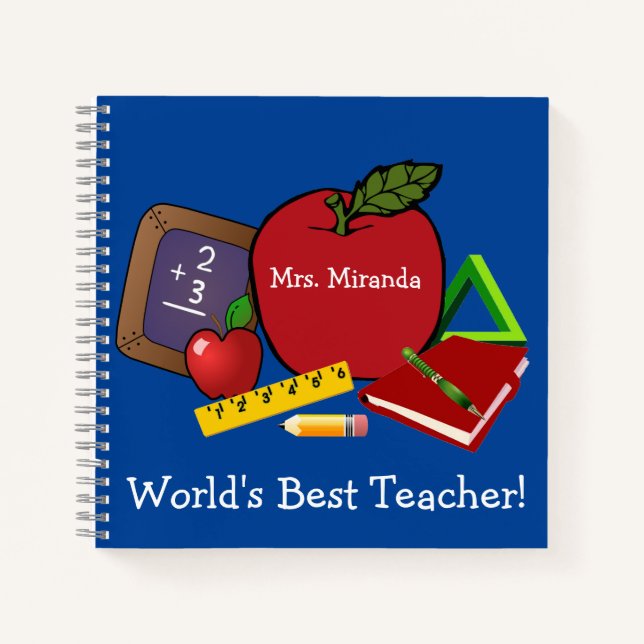 World's Best Teacher Personalise Notebook (Front)