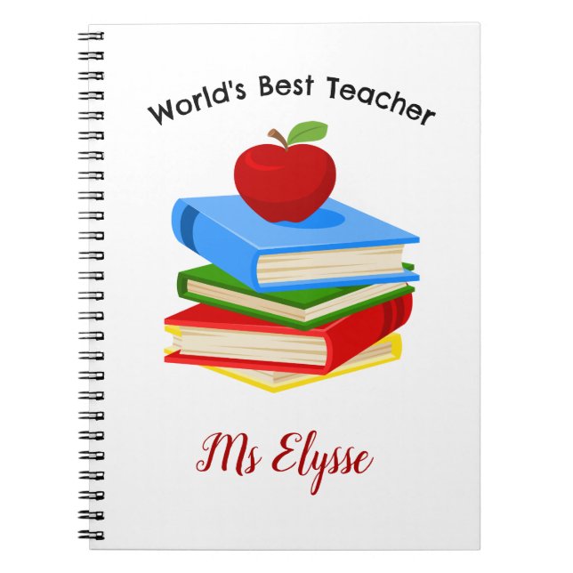 World's Best Teacher Personalised Modern Notebook (Front)