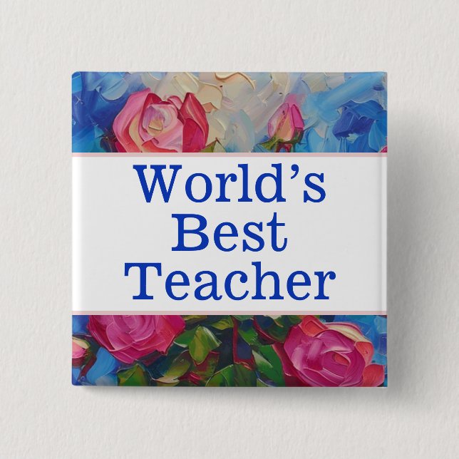 World's best teacher pin (Front)