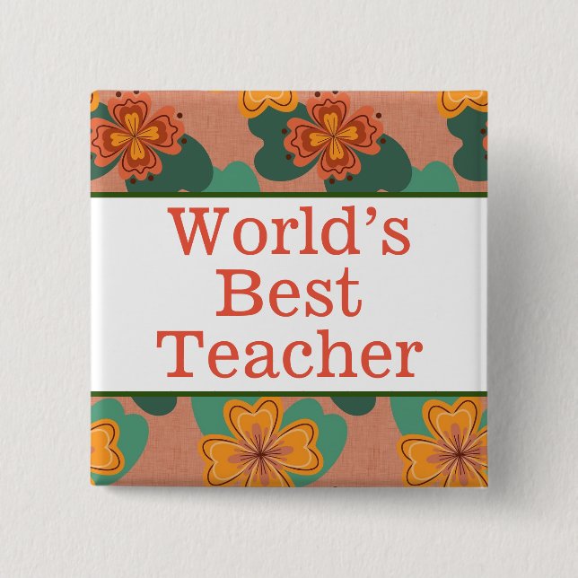 World's best teacher pin (Front)