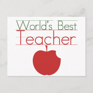 Worlds Best Teacher Postcard