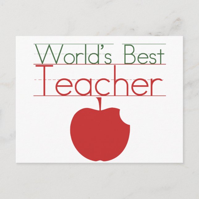 Worlds Best Teacher Postcard (Front)