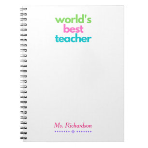 World's Best Teacher Spiral Notebook