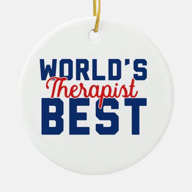 World's Best Therapist Ceramic Tree Decoration (Front)