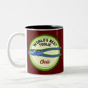 World's Best Toolie Electrician Two-Tone Coffee Mug