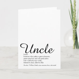 World's Best Uncle, Funcle Definition Script Card