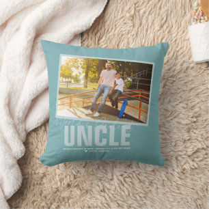 World's Best Uncle   Modern Photo Collage Cushion