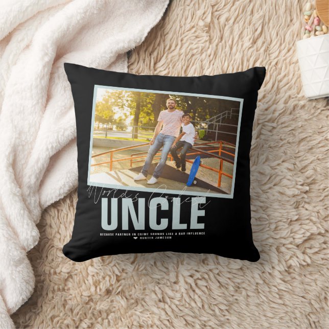World's Best Uncle | Modern Photo Collage Cushion (Blanket)